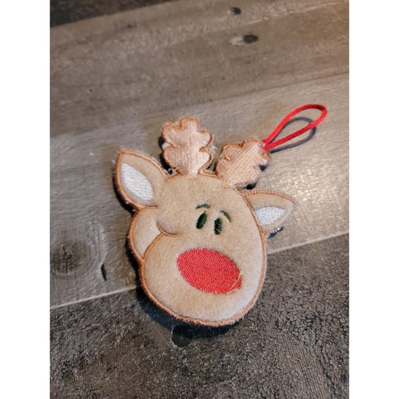 Felt reindeer deer Rudolph  the red nosed reindeer ornament xmas - Picture 2 of 4